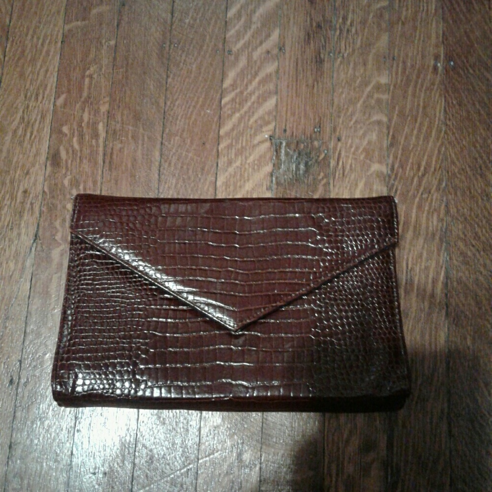 Faux leather clutch with strap